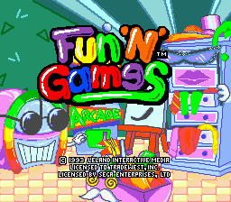 Fun 'n Games title screen for Sega Mega Drive